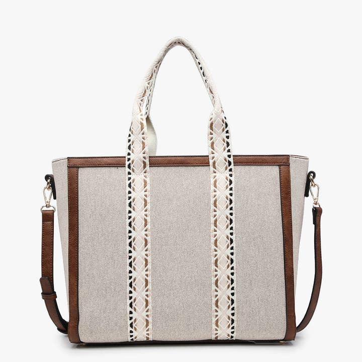 Jen & Co. - Wholesale Tote Bag - Women's - *SALE* M2086CN Haley Canvas Tote w/ Contrast Straps