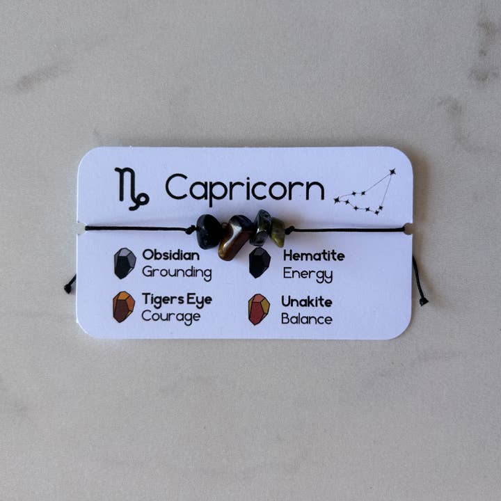 Capricorn Adjustable Crystal Bracelet for wholesale by KGandThat