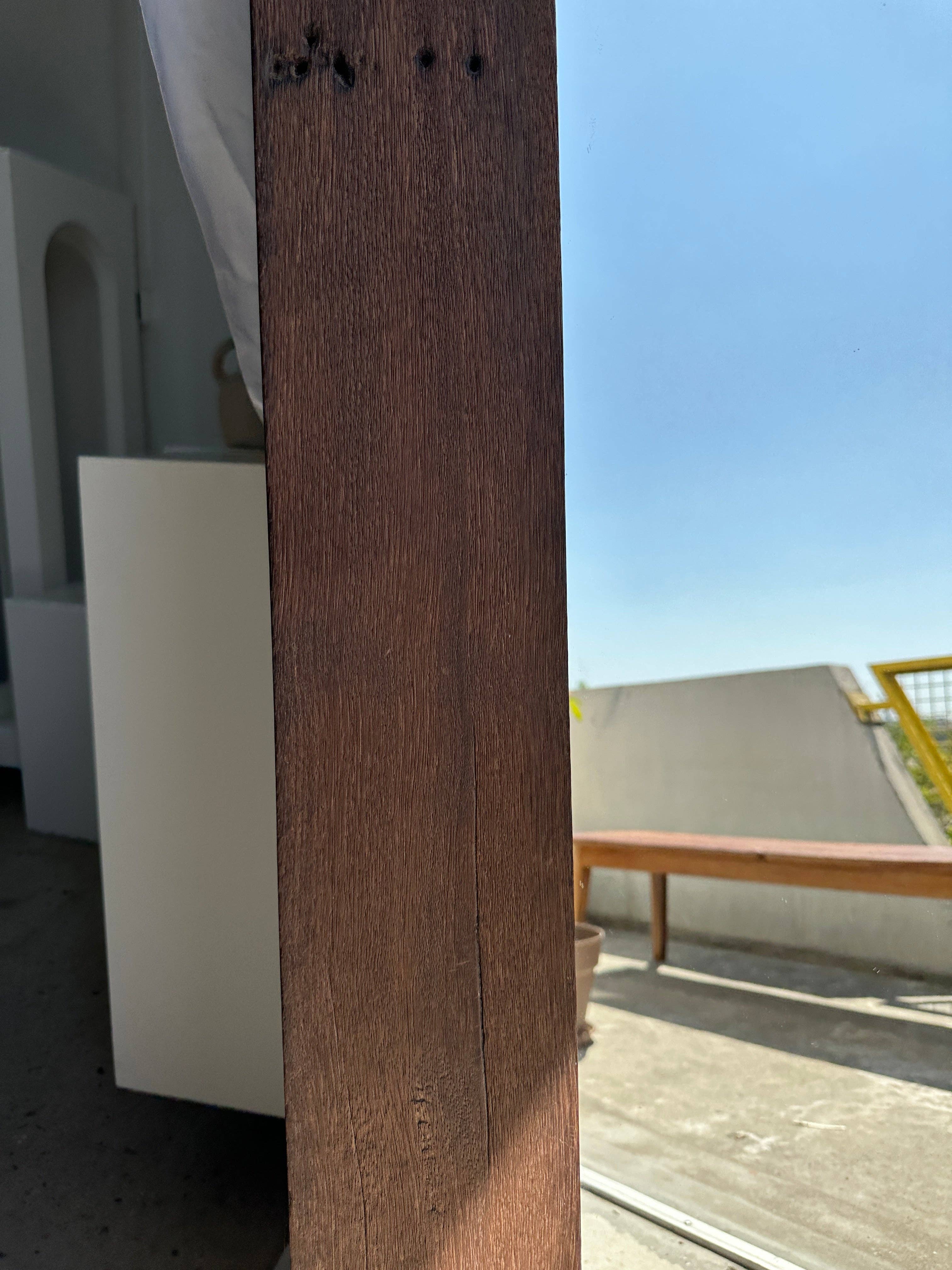 Office Objets - Wholesale Wall Mirror - Mirror with exotic brutalist old iron wood frame H:139cm65