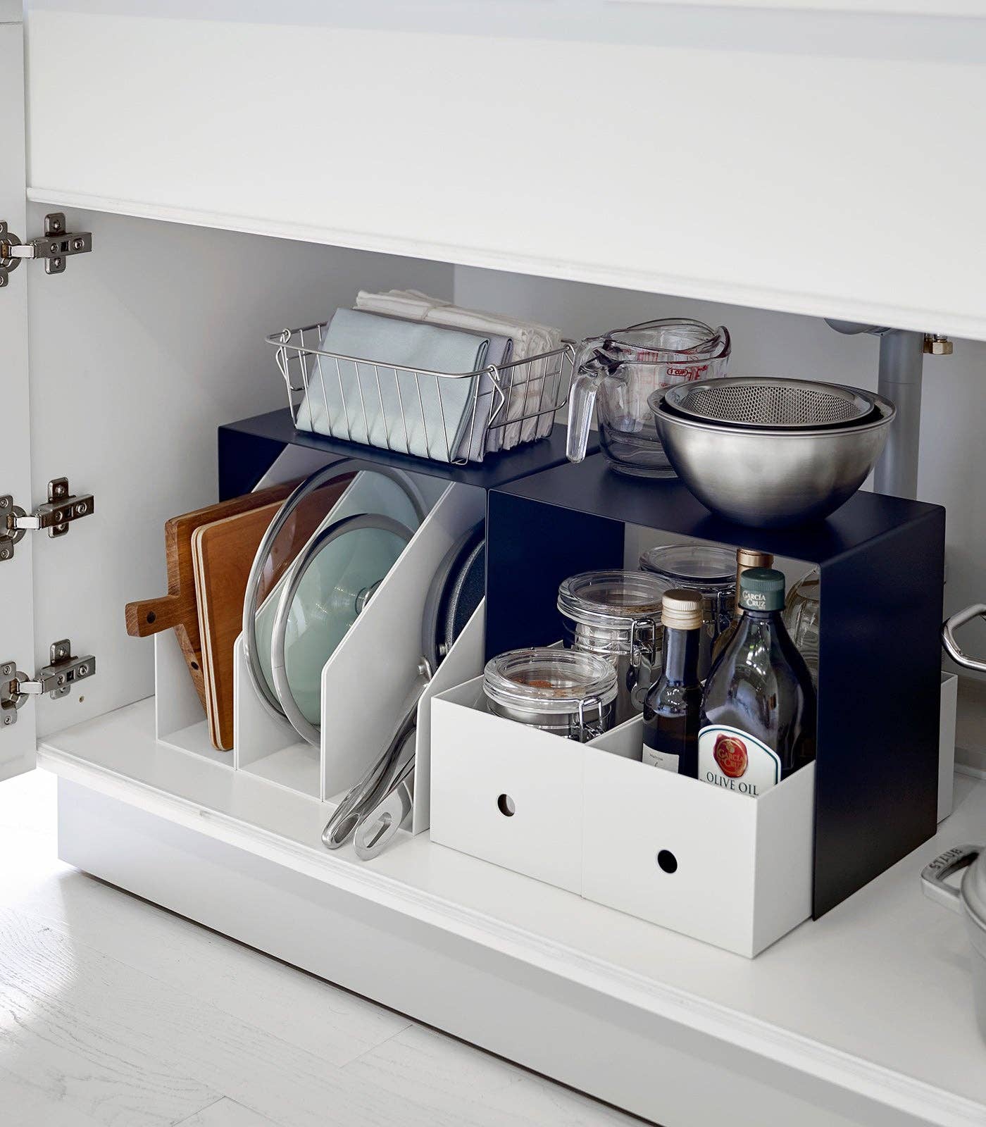 Yamazaki Home - Wholesale Kitchen Storage/Organizer - Tower  Riser (Set of 2) - Steel5