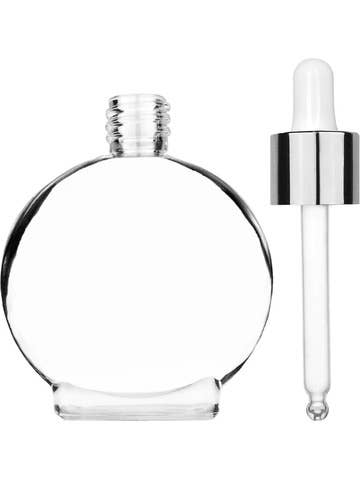 Best Bottles - Wholesale Essential Oil Holder - Clear Circle Bottle with Dropper-50ml (Multiple Cap Colors)5