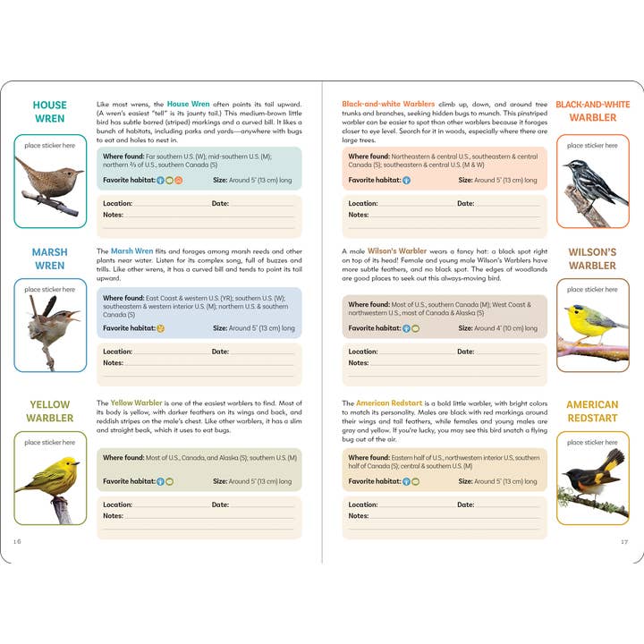 Peter Pauper Press - Wholesale Coloring & Activity Book - Kids & Baby - The Birder's Logbook: A Seek-and-Sticker Book for Budding Ornithologists6