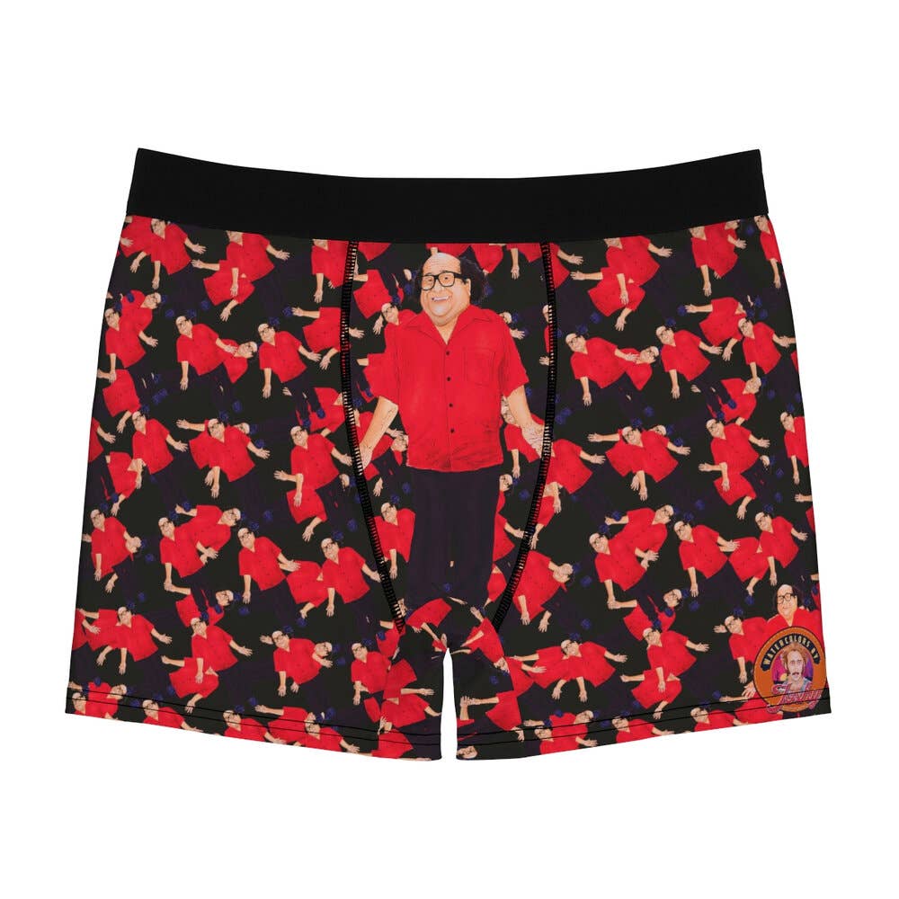 Black Stitching Wearable Watercolor Danny DeVito Boxer De-Brief-o’s for wholesale on Faire0