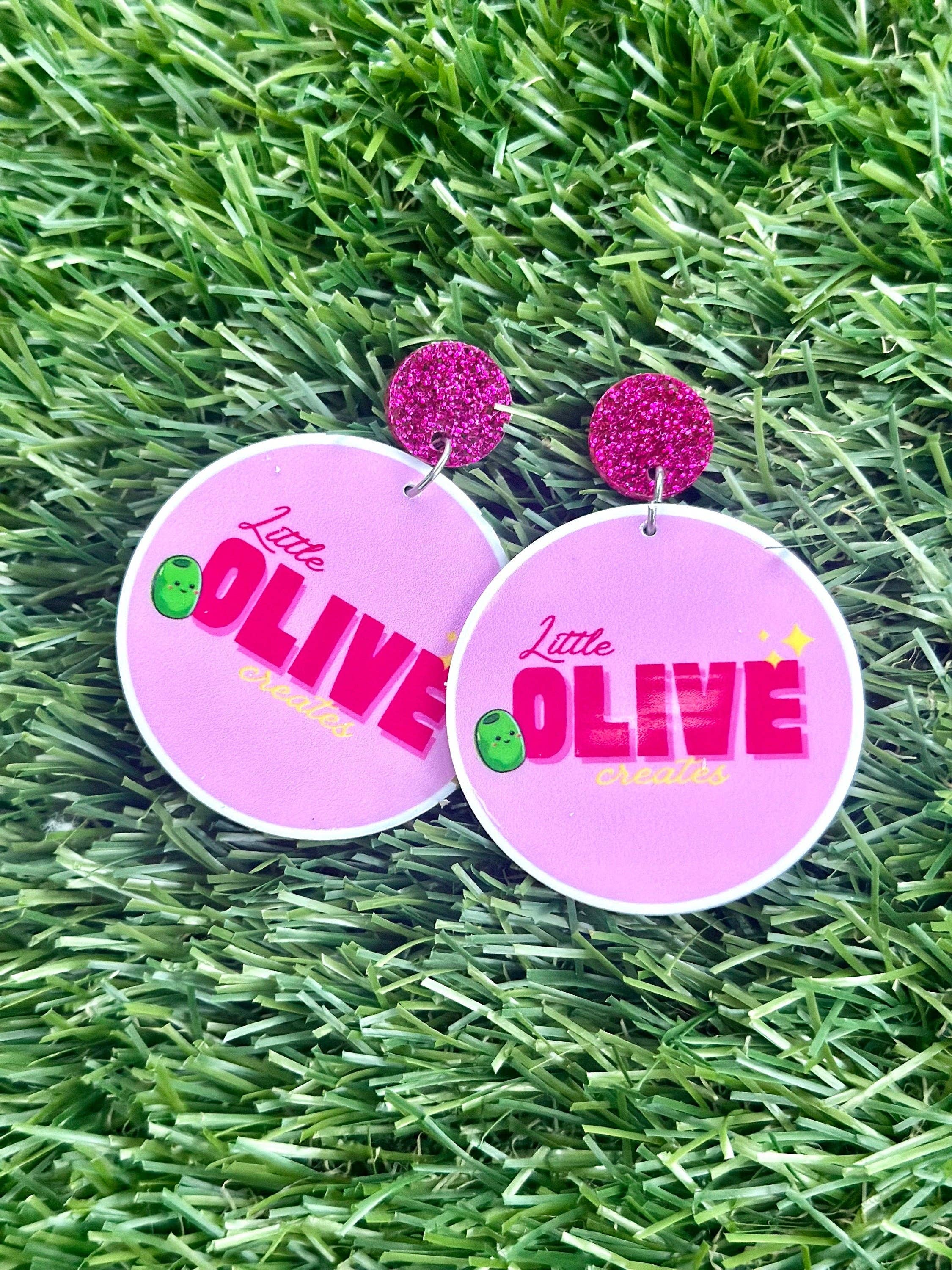 Little Olive Creates - Wholesale Dangle earrings - Fully Customisable Drop Statement Dangle or Stud Earrings - Your Design, Logo, Sports team, party theme Your Style!