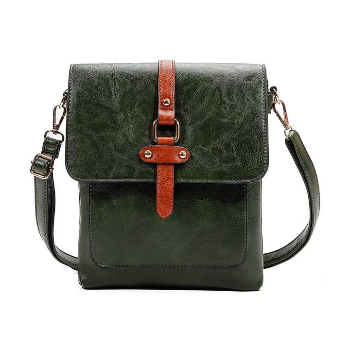 Sac bandoulière bicolore plat à multiples poches Superbia 9144 pour la vente par Superbia