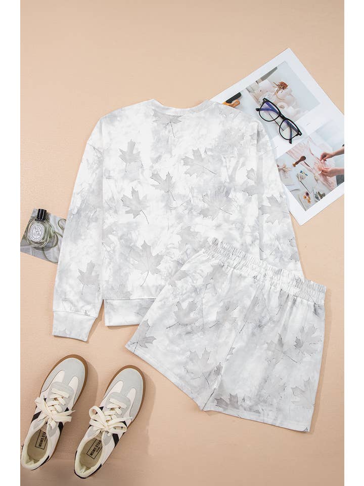 Beige Camo Pullover Top og Shortsæt med Elastisk Talje for engroshandel på Faire5