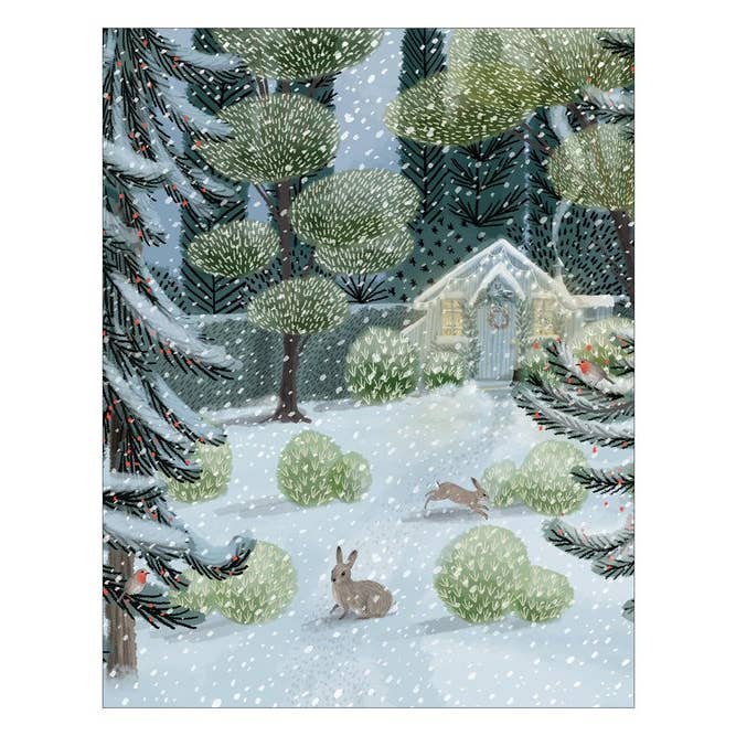 Cozy Cottage Holiday Card for wholesale by Studio Eleven Papers