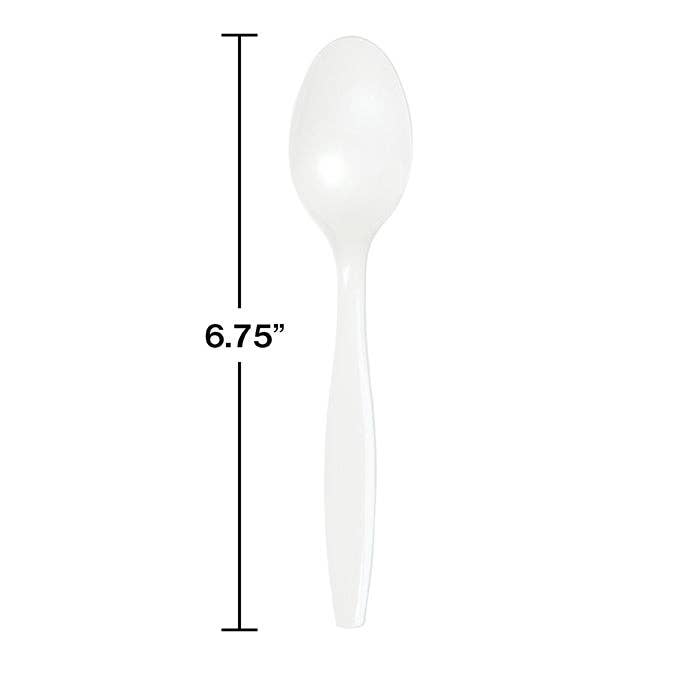 Bulk Party Decor - Wholesale Disposable Spoon - Bulk White Plastic Spoons (288 per Case)1