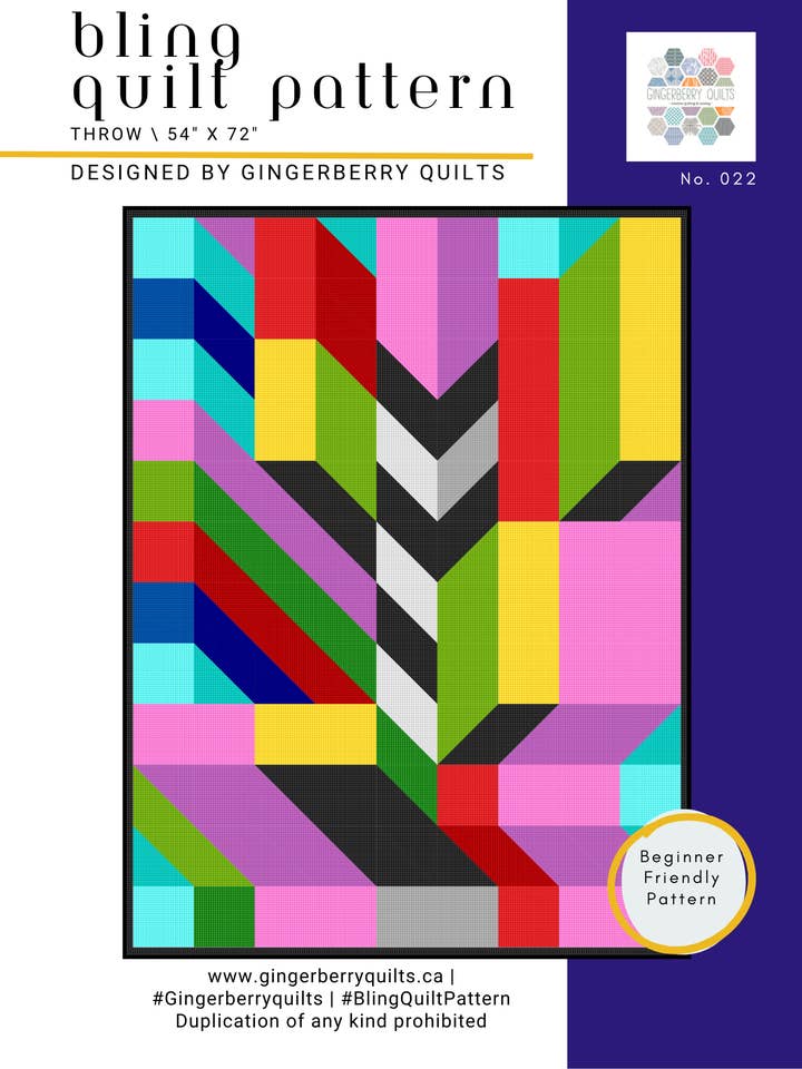 Bling Quilt Pattern - Physical copy for wholesale by Gingerberry Quilts