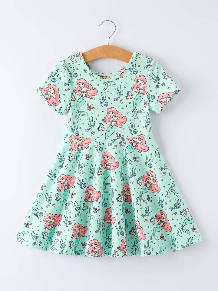 Summer Ocean Girls Short Sleeves Dress for wholesale by Rylee Faith Designs
