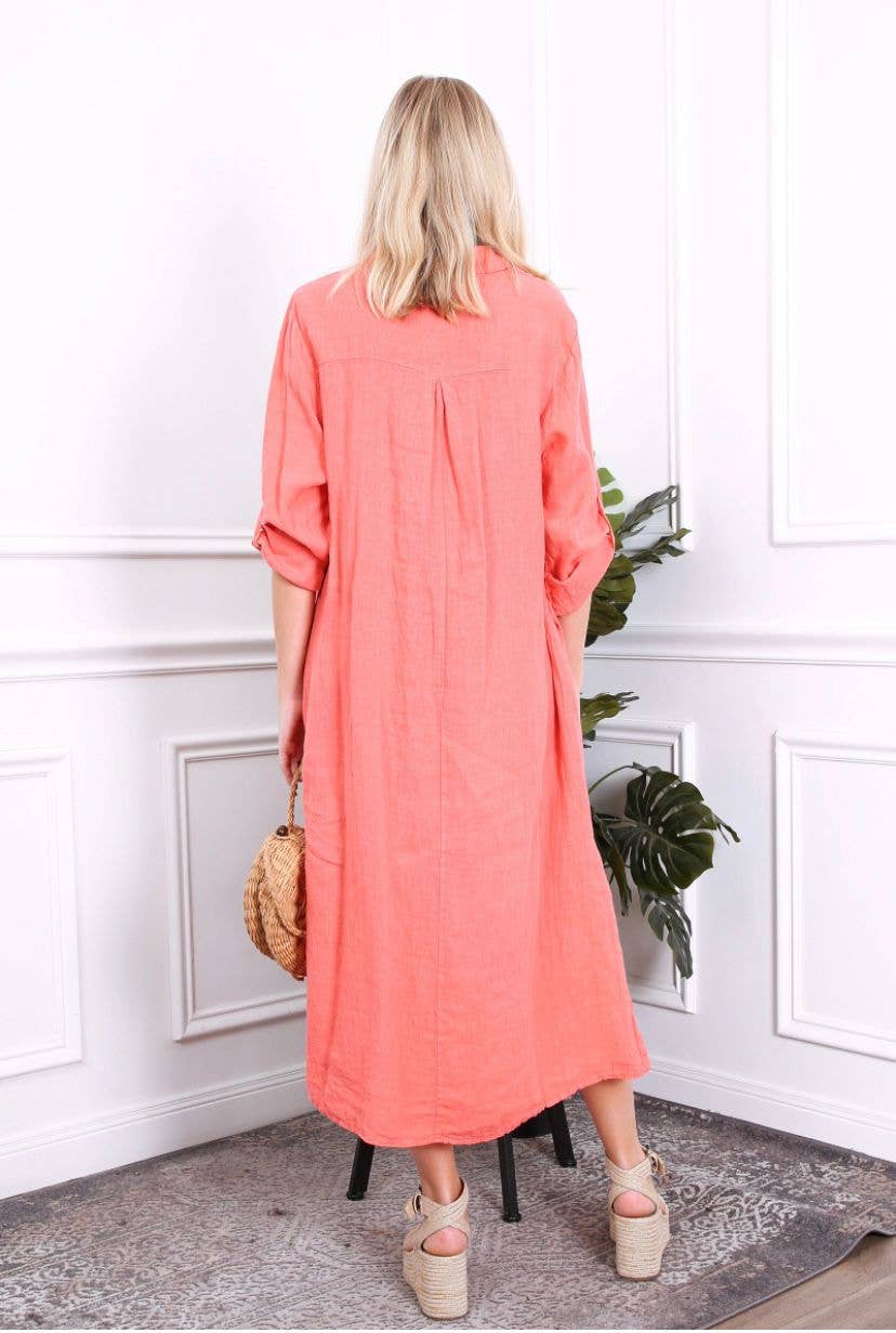 LÉA & LUC - Wholesale Dress - Women's - Long dress in 100% linen REF.2090016