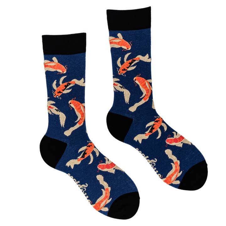 BLUE Koi Fish Socks - Koi Carp for wholesale on Faire1