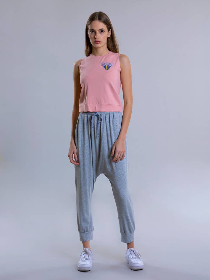 Sunshine Embroidered Tank Top For Women - Light Pink for wholesale by Pear