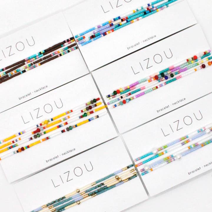 Bellissimo e delicato braccialetto o collana con perline N8-021 -Collezione Seeds- per la vendita all'ingrosso da parte di LIZOU