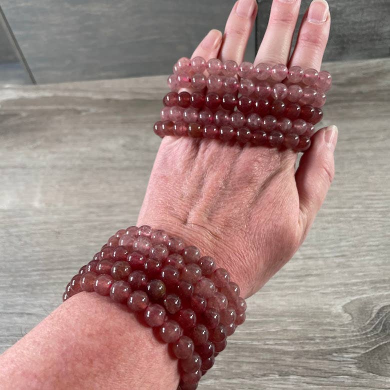 Keystone Crystals - Wholesale Beaded Bracelet - 8mm Round Gemstone Beaded Bracelets – Assorted Crystals Bulk57