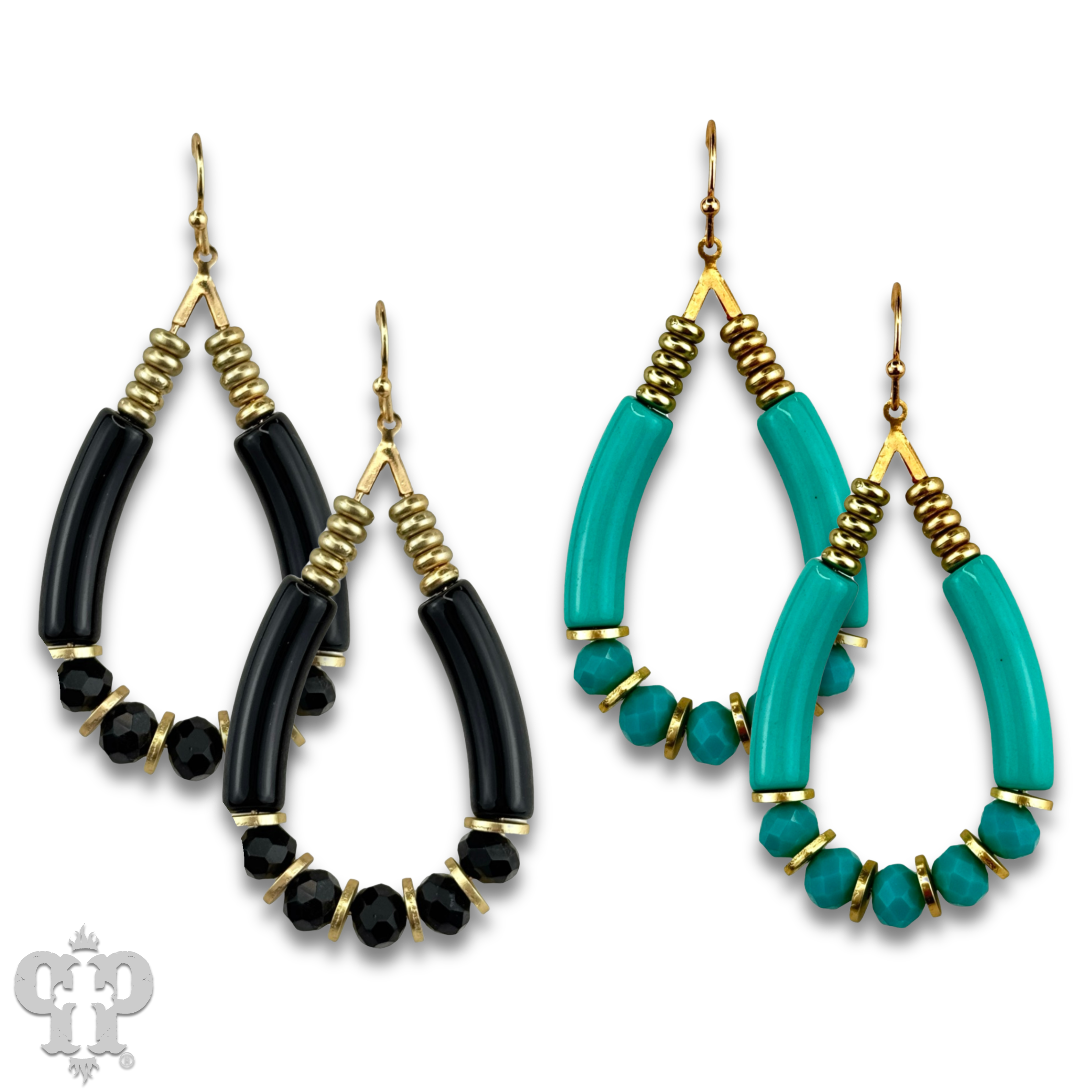 Pink Panache Brands - Wholesale Dangle Earrings - Bamboo tube and faceted bead earring, last call2