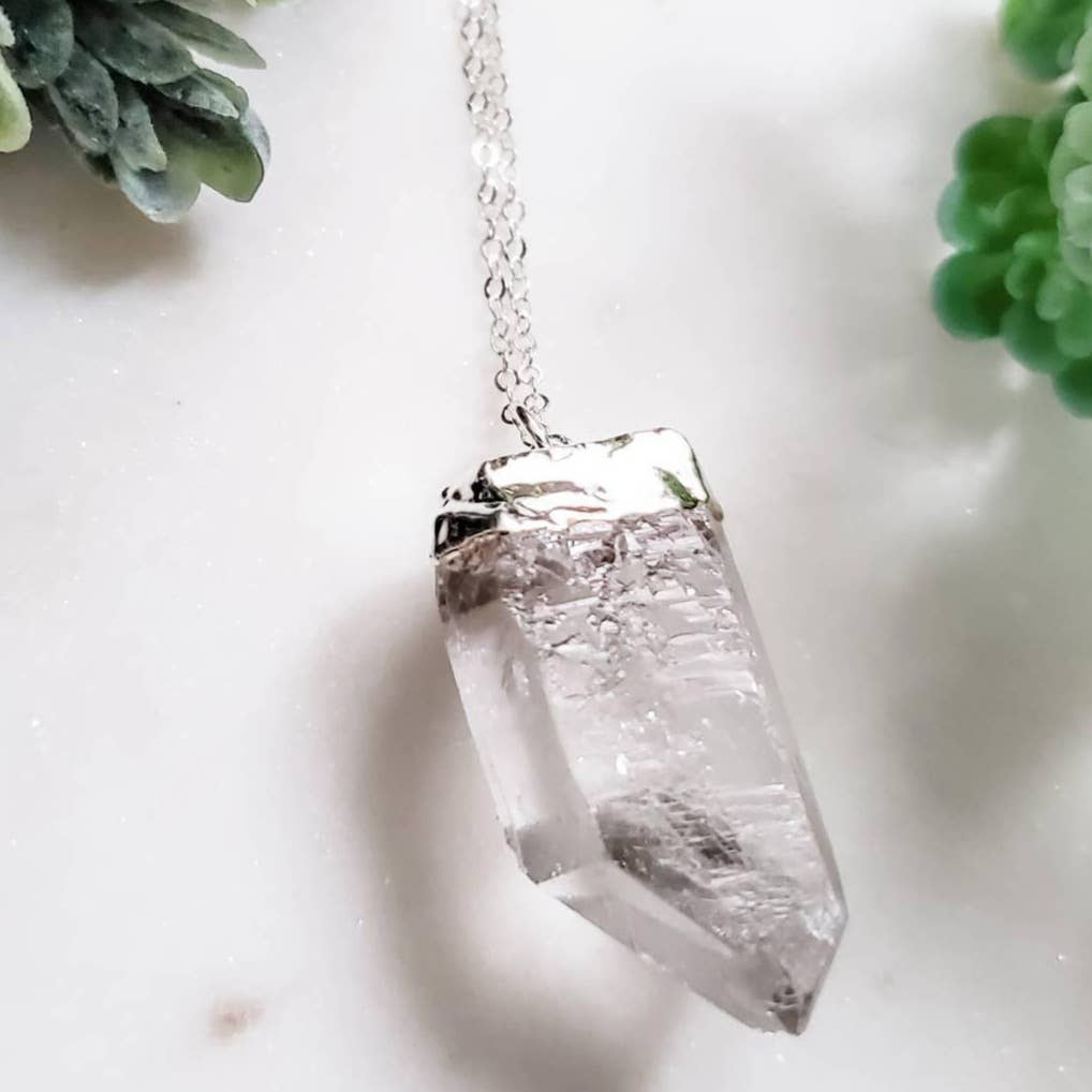 Salt and Sparkle – Colar pingente/pendente por atacado – Colar Boho de Quartzo de Cristal Gigante2