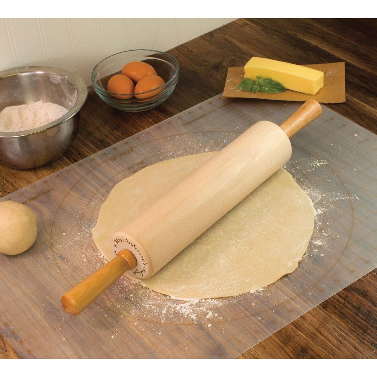 HIC - Harold Import Co. - Wholesale Kitchen Tool/Gadget - Mrs. Anderson's Baking Hardwood Classic Rolling Pin, 12in2