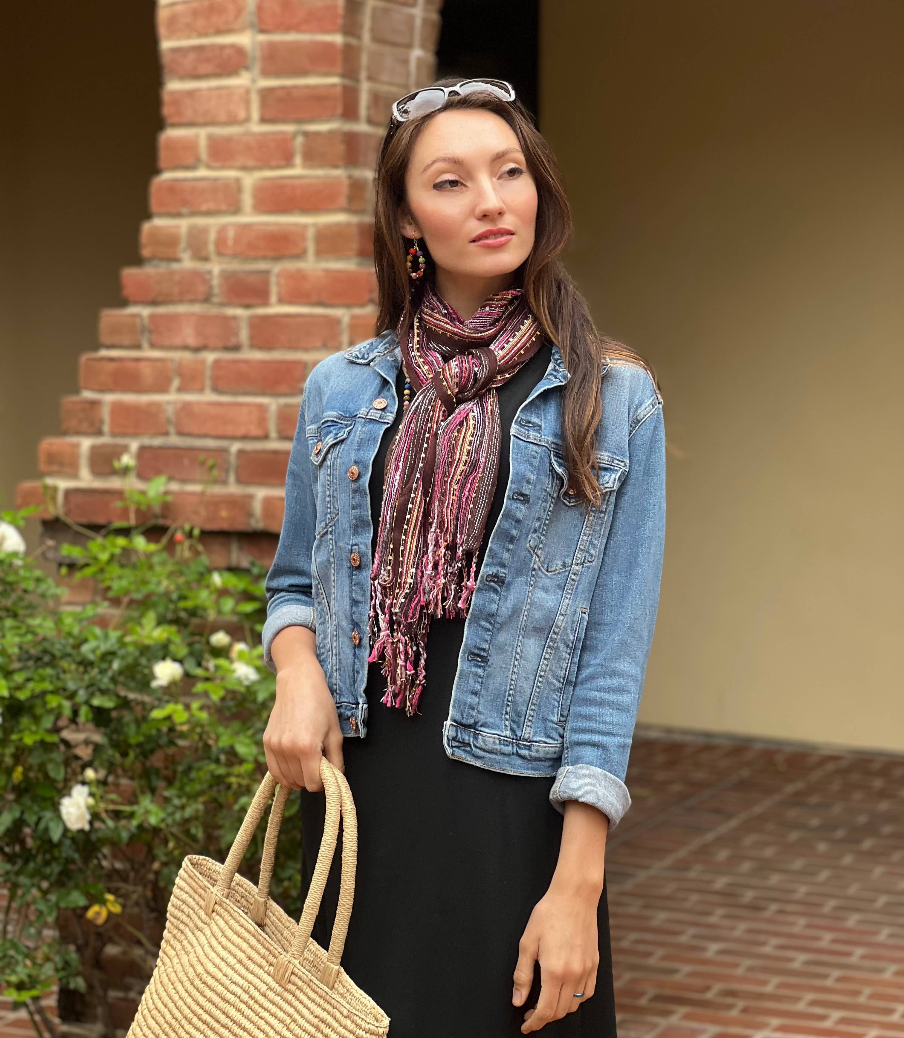 Humble Hilo – wholesale Scarf – Women's – Humble Hilo Multicolored Thread Artisan Scarf17