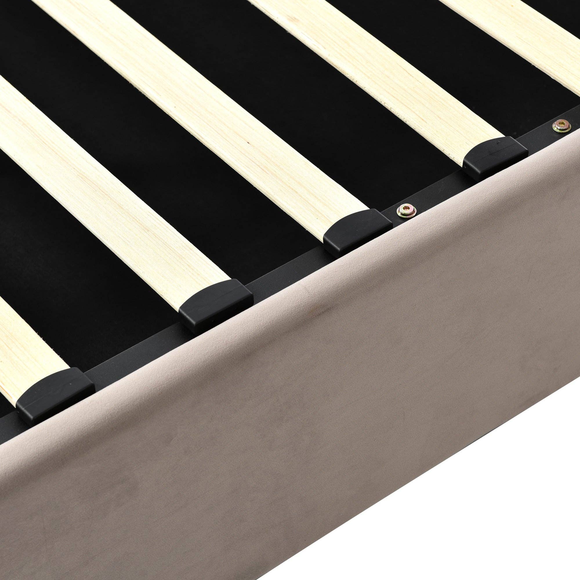 Urban Meuble - Vente Lit - Lit coffre double tête de lit réglable, velours gris avec espace de rangement TEGZA13