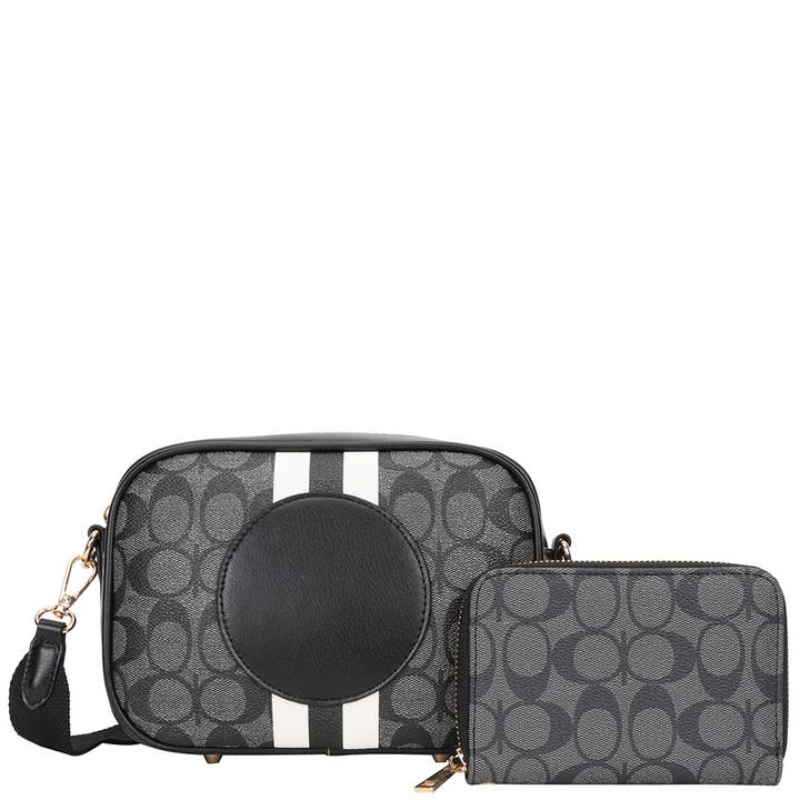 JOIA ACCESSORIES - Wholesale Crossbody Bag - Women's - 2IN1 OVAL DESIGN ZIPPER CROSSBODY W WALLET SET, XFT 9102W2