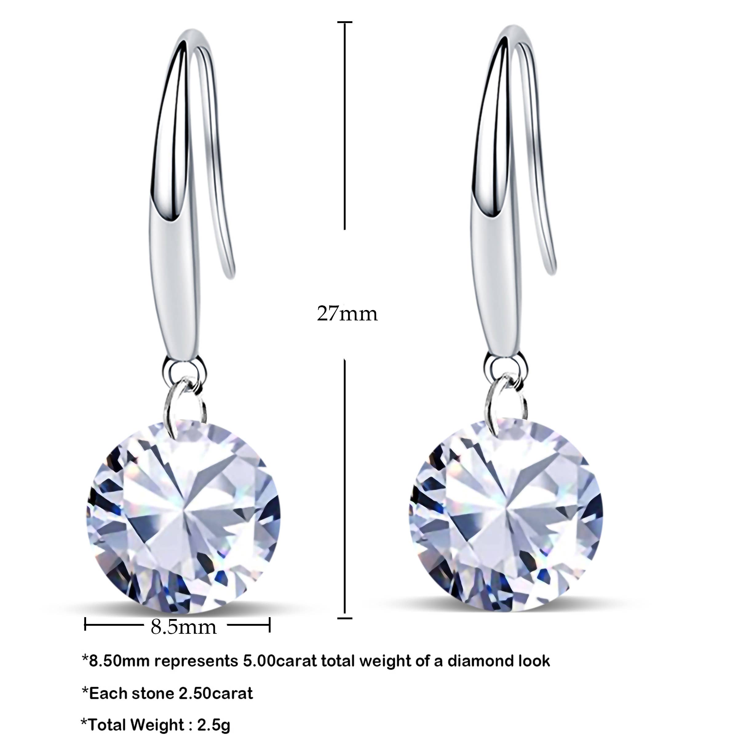 Sephla – Großhandel Ohrhänger – Tropfenohrringe aus reinem Brillanz mit 8,5 mm rundem Schliff4