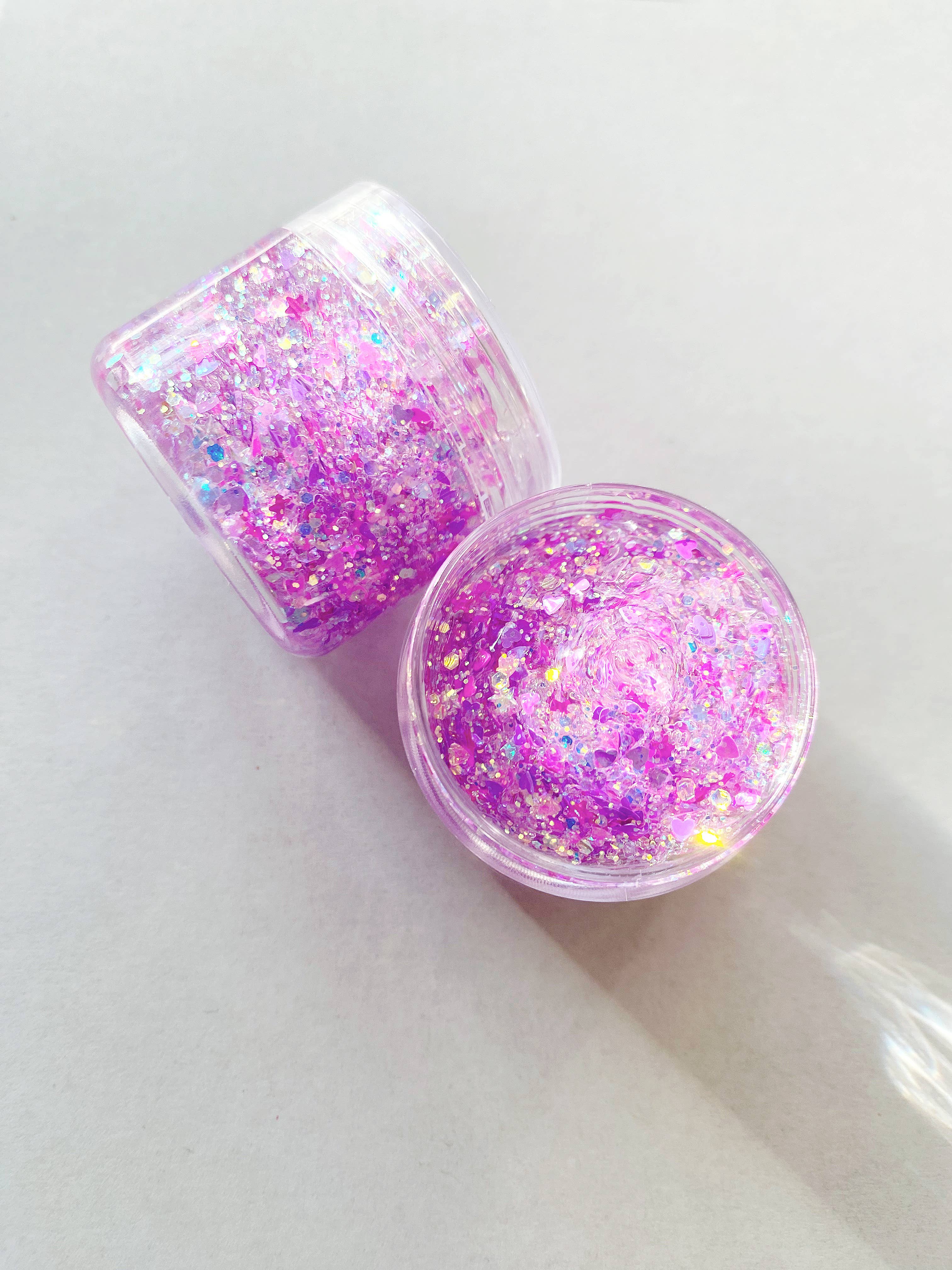 Shared Joy Bows – Engroshandel Glitter til hår – Lyserød og lilla forårsglitterhårgel0