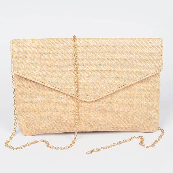 3AM BY H&D ACCESSORIES - Wholesale Clutch Bag - Women's - Faux Straw Envelope Clutch