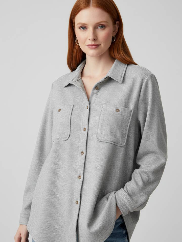 29732 Lichtgrijs Overhemdjack voor wholesale door LTX Sportswear