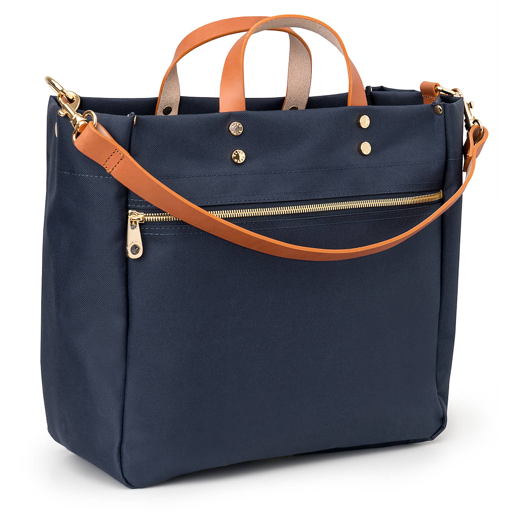 Boulevard - Wholesale Tote Bag - Women's - "Codie" Navy Nylon Tote with Leather Accents1