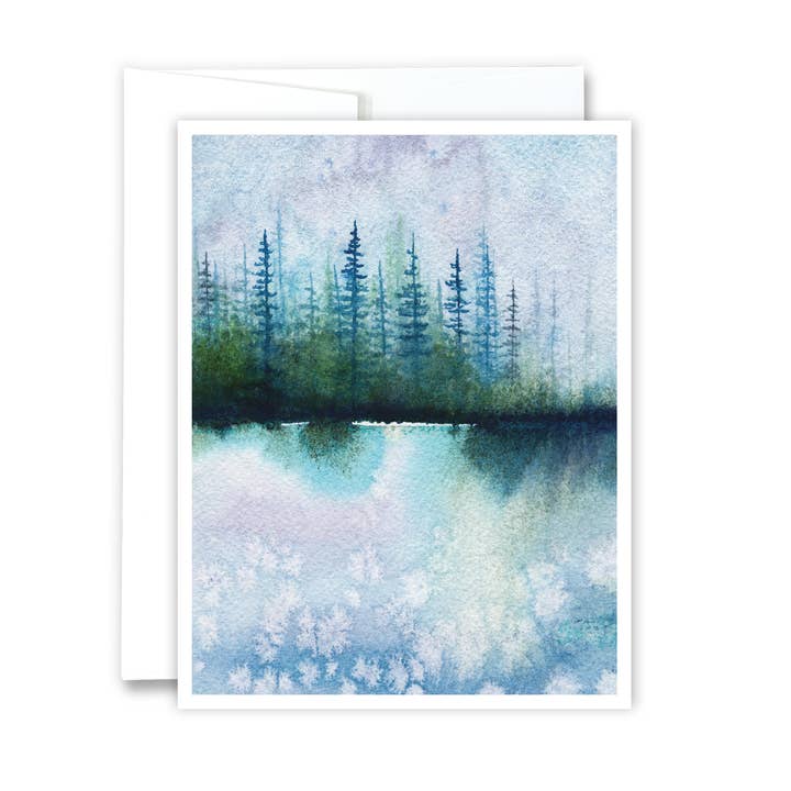 Northern Lake Notecard for wholesale by Green Artist Designs