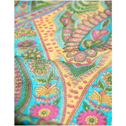 Vert Foulard rectangulaire en soie verte en vente sur Faire3