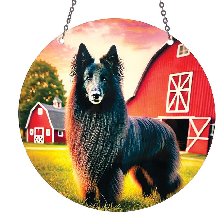 Attrape-soleil en acrylique Berger belge avec chaîne #SC807 pour la vente par d'ears inc.