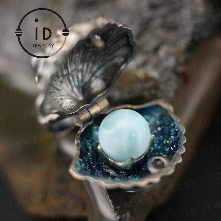 Handgefertigter Muschelanhänger - 925er Sterlingsilber mit Labradorit & Ozean-Jaspis - Schlüssel zum Unterbewusstsein - Spirituelles Schutzgeschenk für den Großhandel von idjewelry