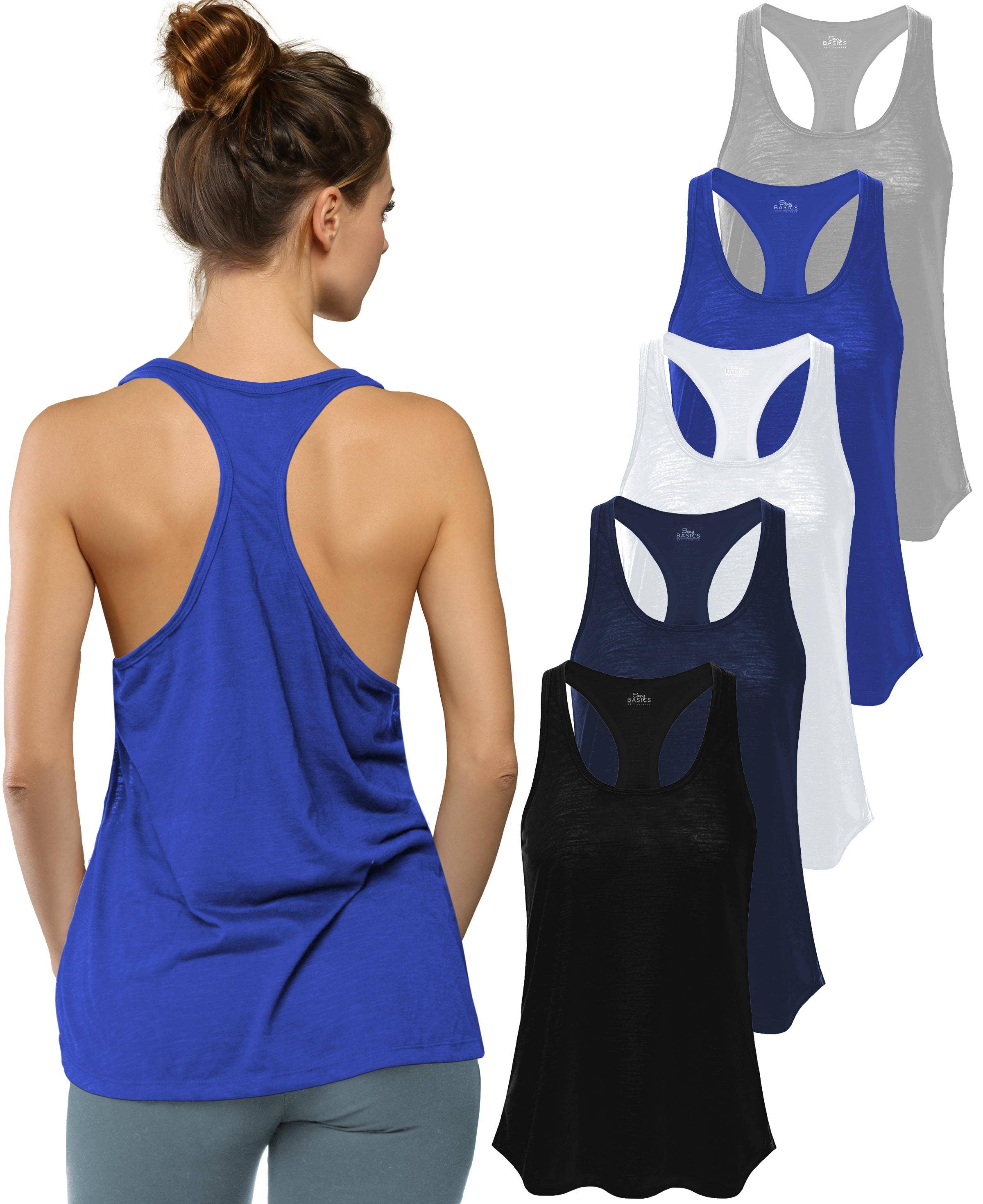I-Wear Brands – Engroshandel Tanktop – Kvinder – 5 Pack Kvinder Svømmetøj Poly-Slub Udbrændthed Tank Top4