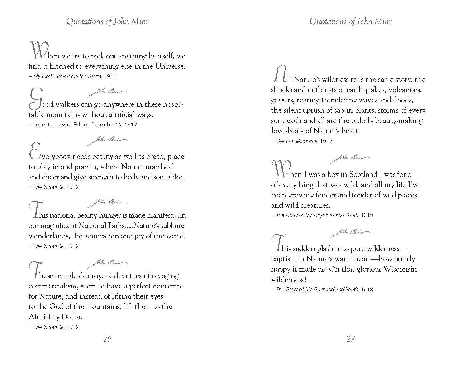 Applewood Books - Vente Nature & Outdoors - Citations de John Muir3