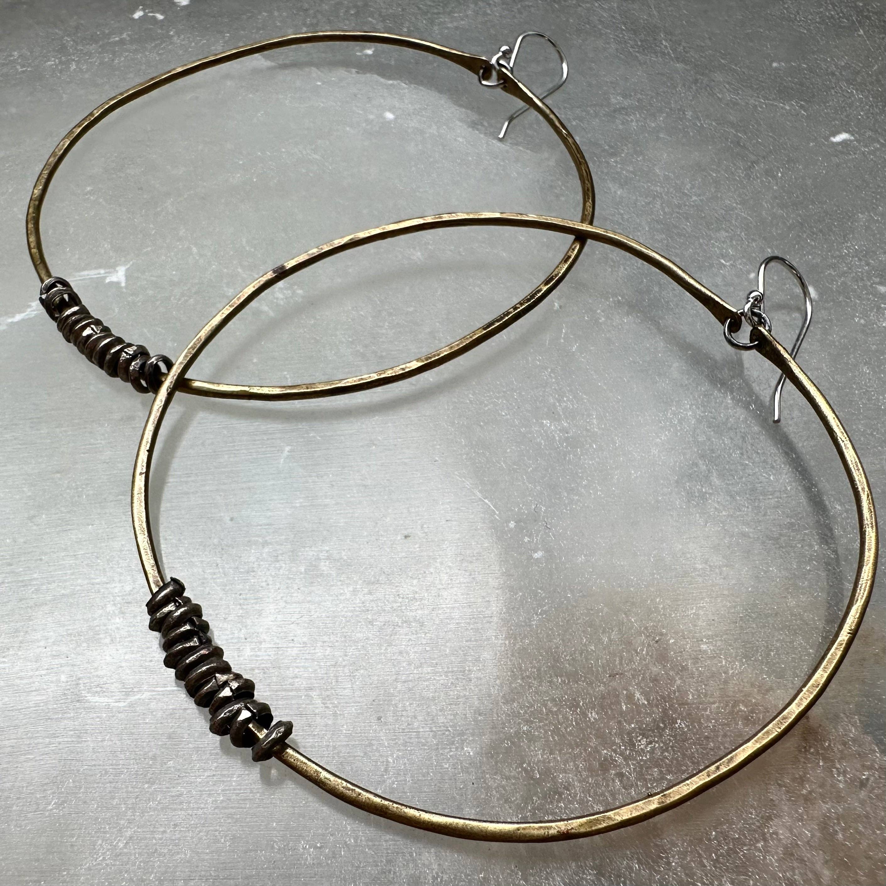 Jennifer Kahn Jewelry - Wholesale Hoop Earrings - Brass Hoop Earrings with Heishi6