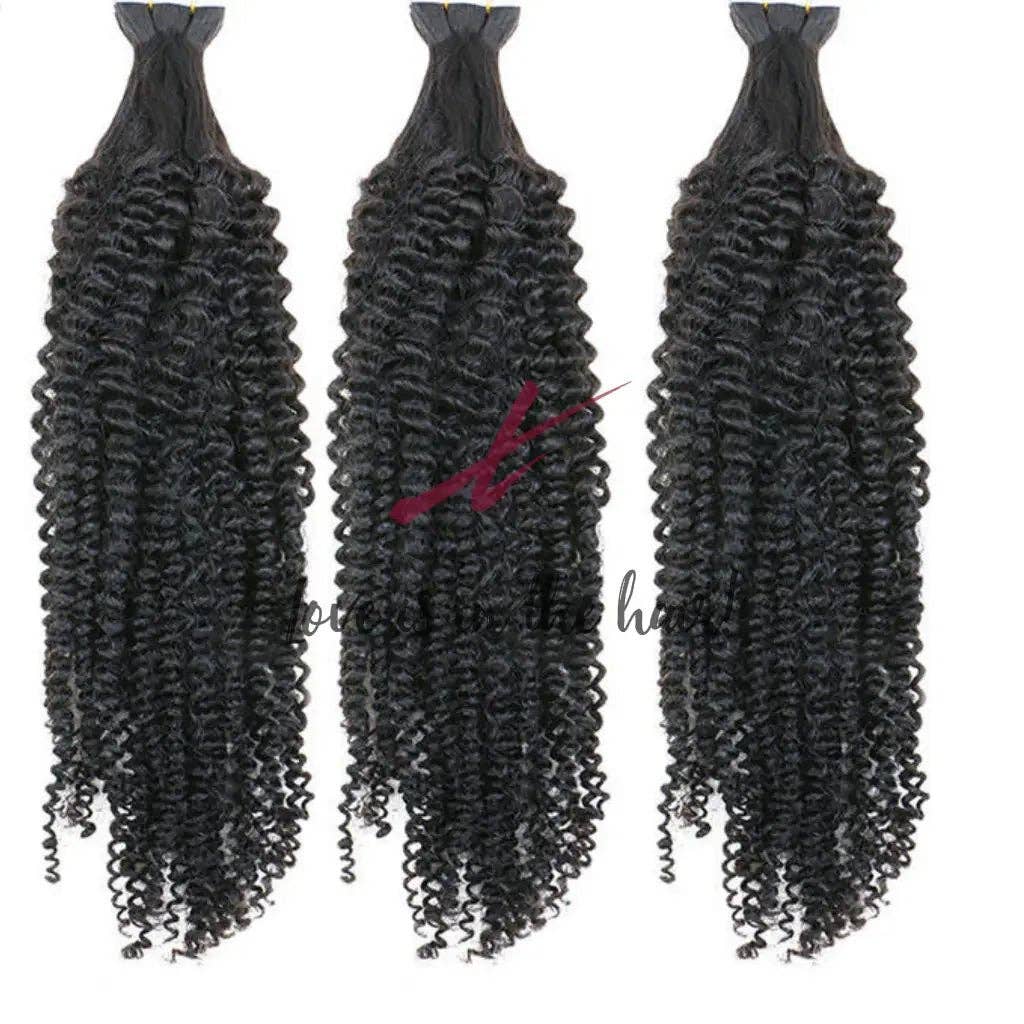 Colore naturale (1B) Extension per Capelli Umani Kinky Curly a Nastro | Capelli Vergini Brasiliani in vendita all'ingrosso su Faire7