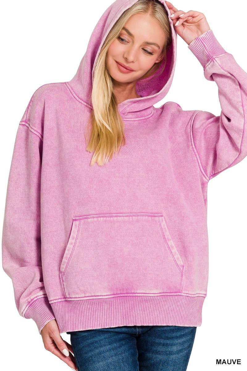 Vanilla Monkey – Hoodie – Mulher por atacado – Moletom com capuz de bolso canguru com lavagem ácido de lã9