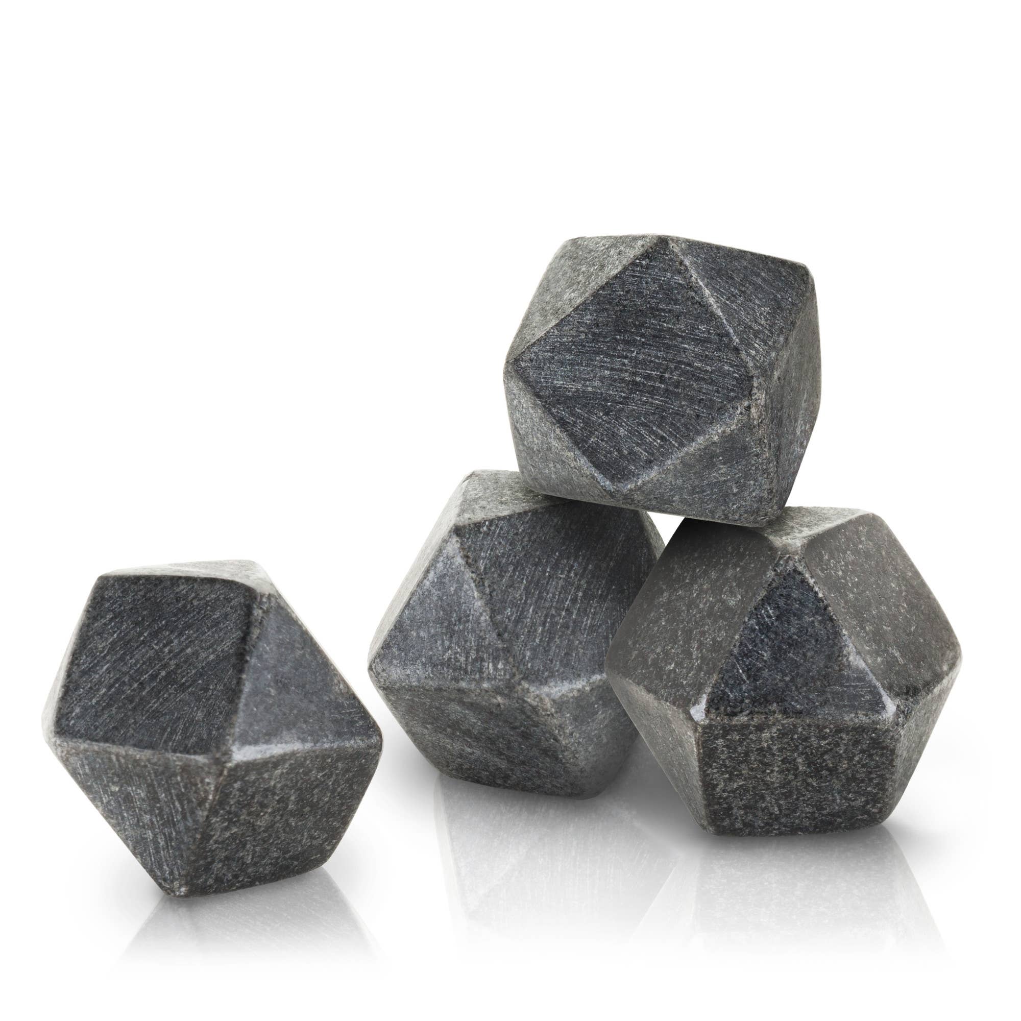 Viski - Wholesale Drink Chilling Cubes - Glacier Rocks® Hexagonal Basalt Rock Ice Stones Set of 42