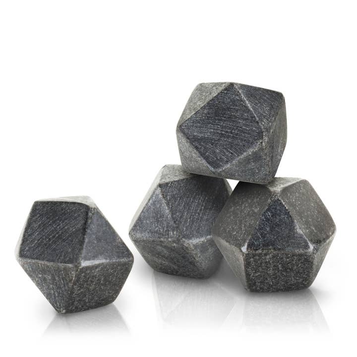 Viski - Wholesale Drink Chilling Cubes - Glacier Rocks® Hexagonal Basalt Rock Ice Stones Set of 42