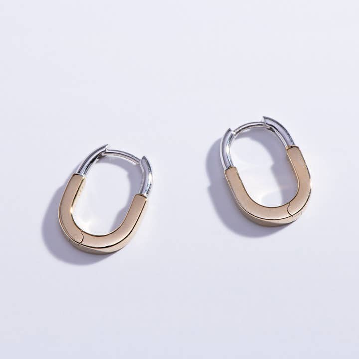 Mixed Metal Huggie Hoops for wholesale by Larissa Loden