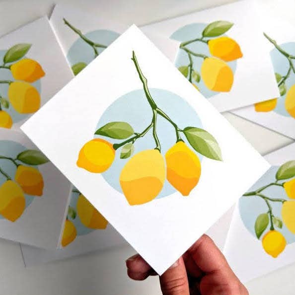 Lemons Blank Card Set of 8 for wholesale by When Studio