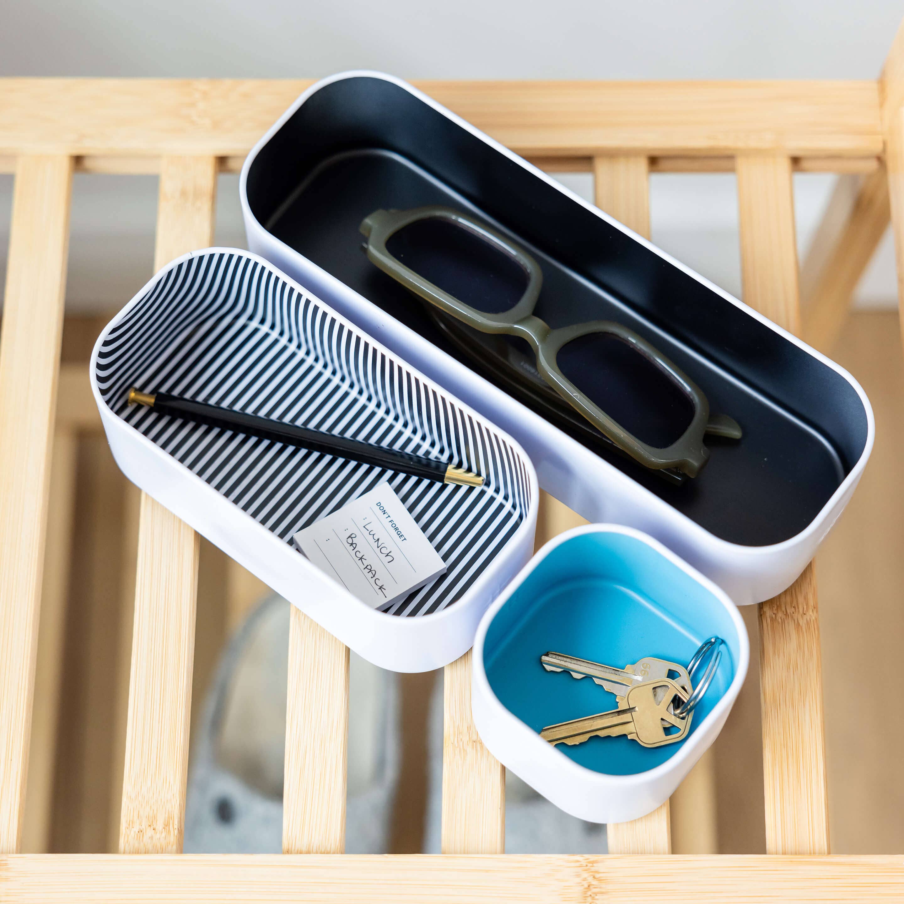 Three by Three Seattle - Wholesale Drawer Organizer - metal stacking bins + drawer organizers sets of 3 small 2"9