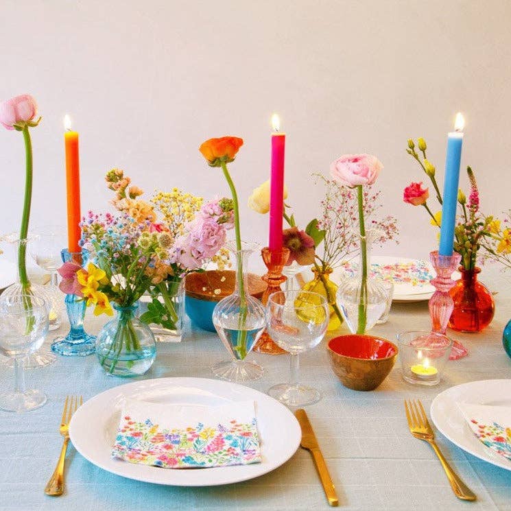 Talking Tables USA - Wholesale Tapered Candle/Candlestick - Green & Blue Dinner Candles - Display | Everyday Decor |5