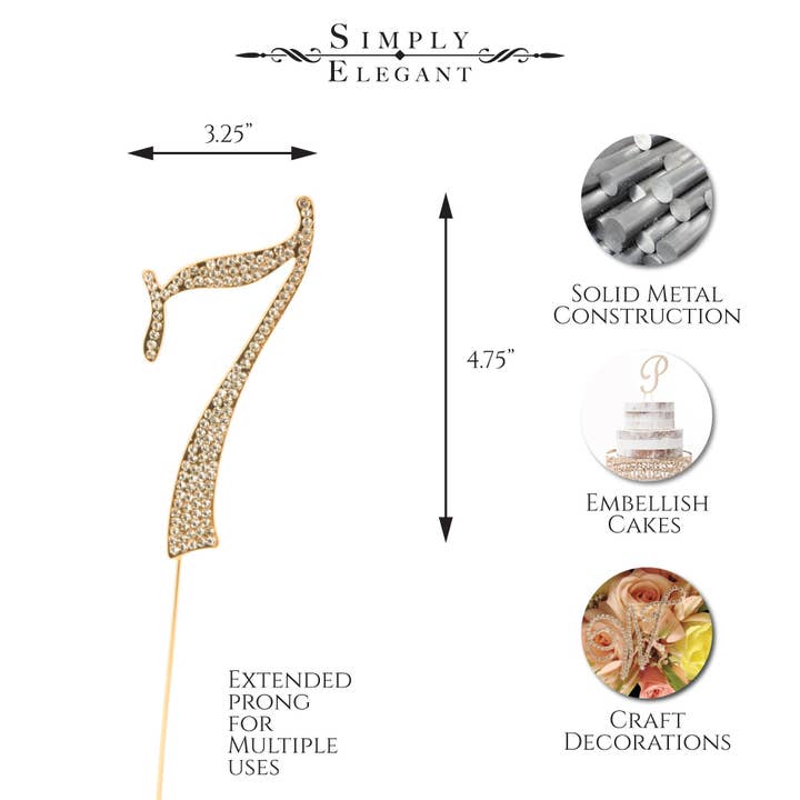 Premium Cake Topper Number 7 - Gold for wholesale on Faire1