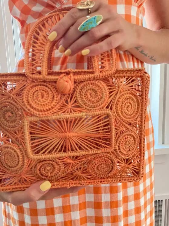 Square Handle bag, orange / Ofelia for wholesale by Ochabe