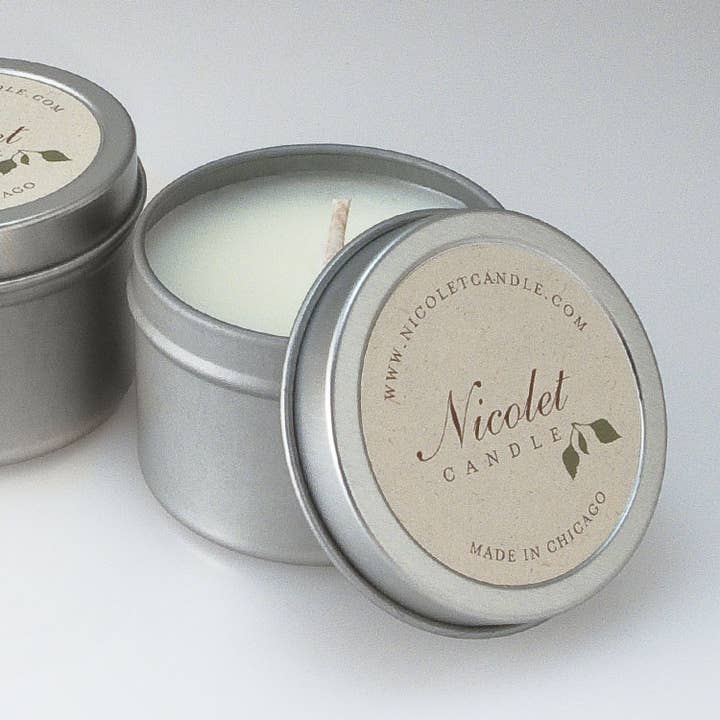 Silver Tin Candles (2oz) for wholesale by Nicolet Candle