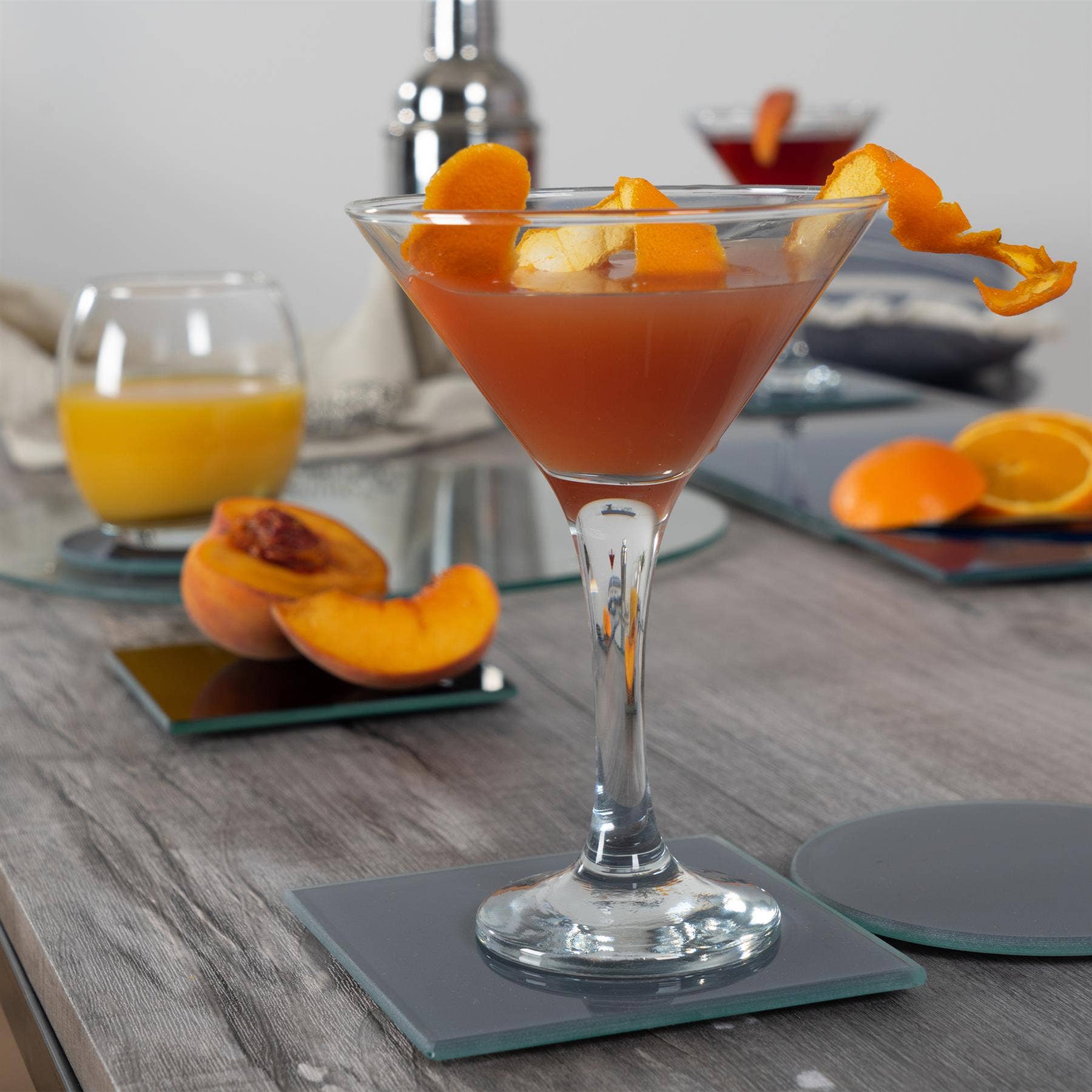 Rinkit Ltd – wholesale Coasters – Harbour Housewares Glass Coaster - Square - Grey - 10cm1