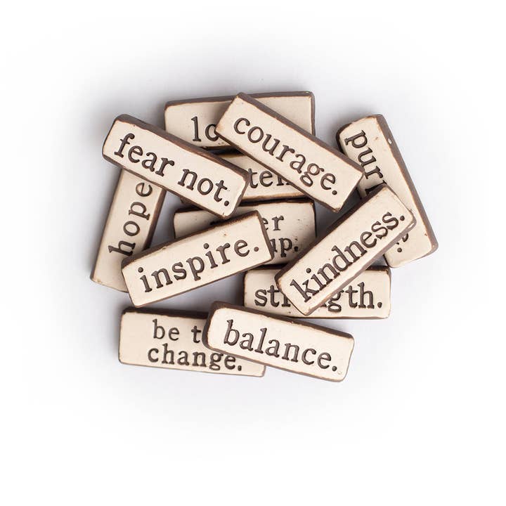 MudLOVE - Wholesale Art Stones - Ceramic Pocket Rock Reminders - Word Variety Pack